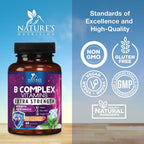 Nature's Nutrition Complejo B-100 Completo - Cápsulas con Vitaminas B12, B6, C, Biotina y Folato - 60 Cápsulas