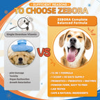 ZEBORA Polvo Multivitamínico para Perros - Glucosamina, Probióticos, Omega 3
