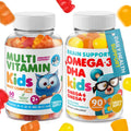 DR. MORITZ Pack de Gominolas Omega 3 (90 uds) y Multivitamínicas para Niños (60 uds) - Vegano, Sin OMG, Apoyo Diario