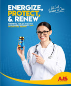 AJS NAD+ Cellular Energy – Suplemento NR con PQQ, Resveratrol, Licopeno y Colágeno – 90 Cápsulas