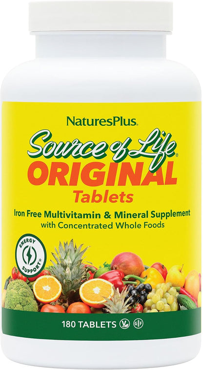 NaturesPlus Source of Life Sin Hierro - 180 Comprimidos (Paquete de 2) - Suplemento Multivitamínico y Mineral con Vitamina – Image 6