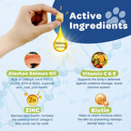 NATURE TARGET Omega 3 Aceite de Pescado para Perros - Suplemento de Aceite de Salmón con EPA y DHA - 120 Masticables