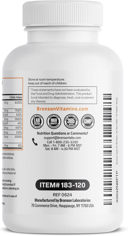 Bronson Super B100 Complejo B Vitamina B – Mayores de 50 años: Con la edad, la absorción de B12 puede disminuir, – Image 7