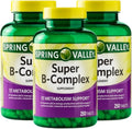 Super Vitamin B Complex – 250 Comprimidos, Complejo B, B12, B6, Biotina, Folato (Pack de 3)
