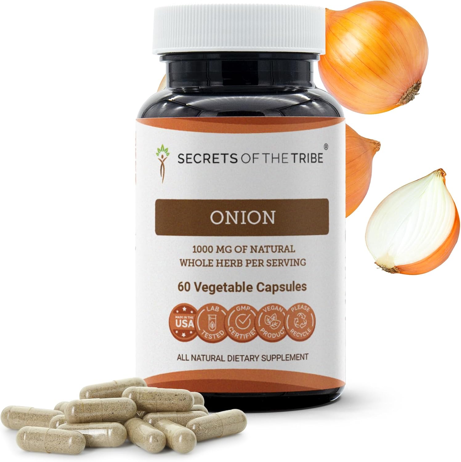 Secrets of the Tribe Onion (Allium Cepa) 1000 mg - 60 Cápsulas