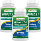 Best Naturals Vitamina B1 como Tiamina Mononitrato 500 mg, 120 Comprimidos (Pack de 2)