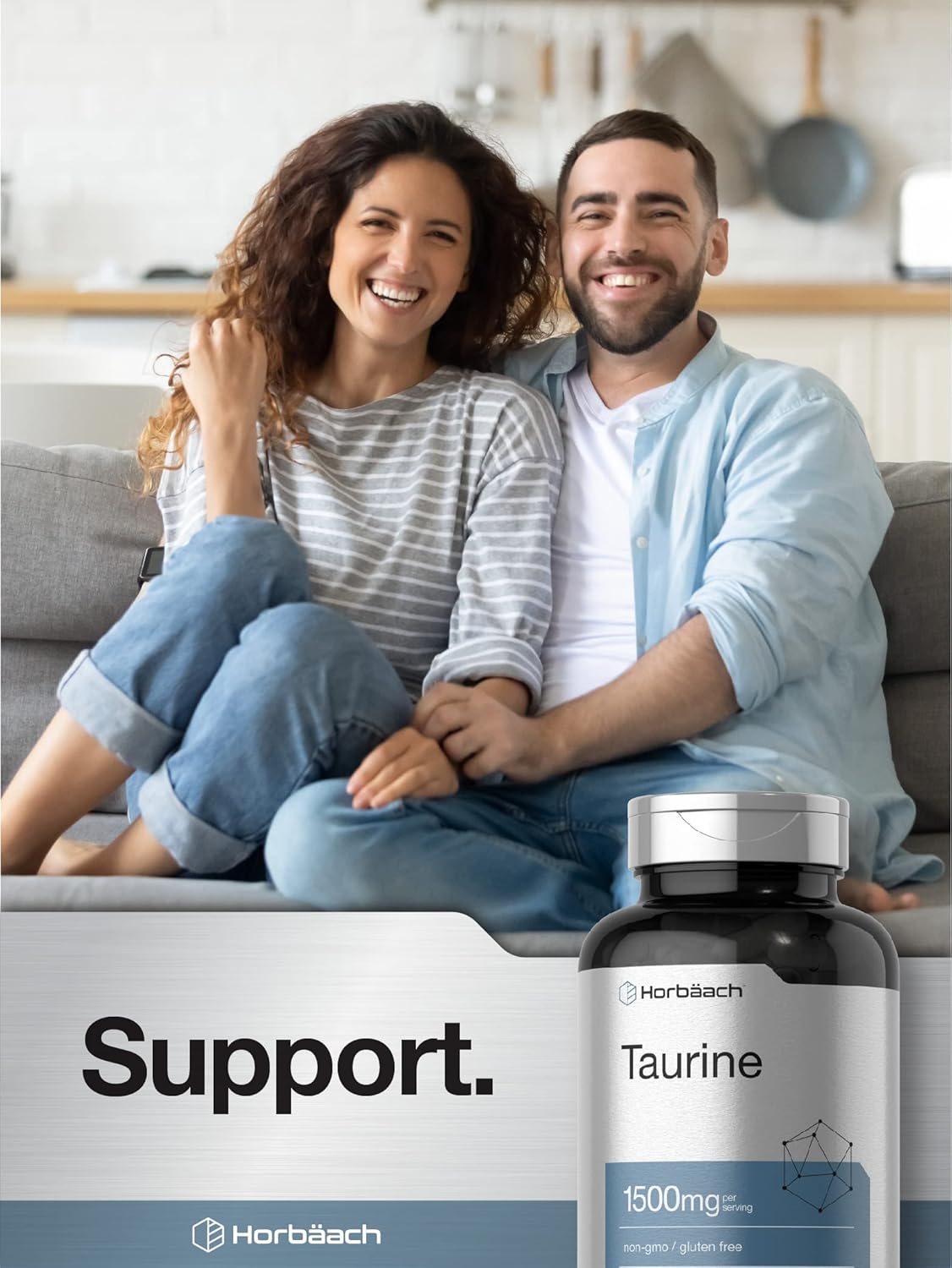 Horbäach Taurina 1500mg | 180 Cápsulas | Suplemento de Aminoácido