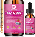 Sea Moss Liquid Drops - Musgo Marino Irlandés Orgánico con Aceite de Semilla Negra, Espirulina, Saúco y Vitaminas C y D3