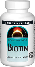 Source Naturals Biotina 5.000 mcg, 200 comprimidos