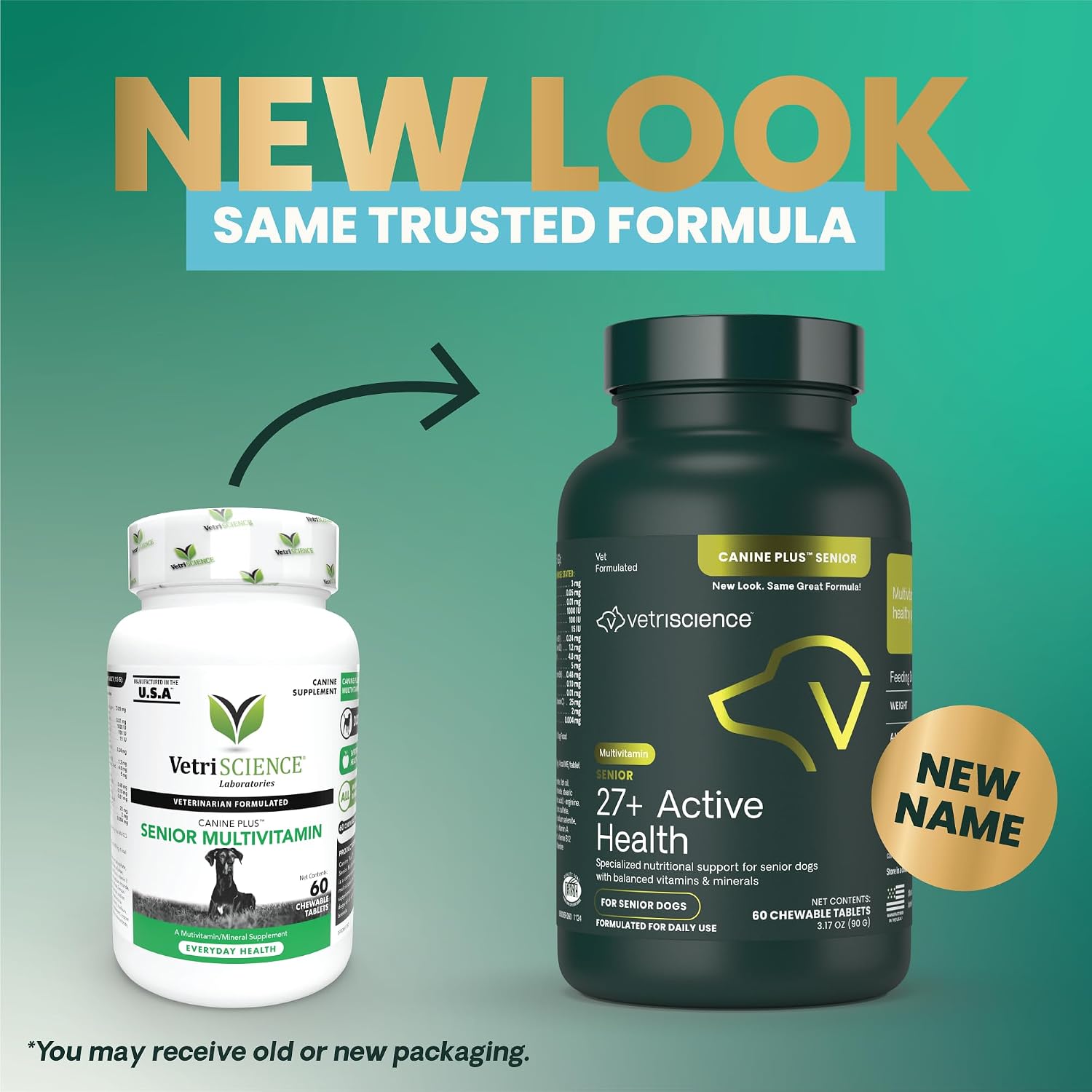 VetriScience Senior 27+ Multivitamínico Masticable Active Health para Perros Mayores