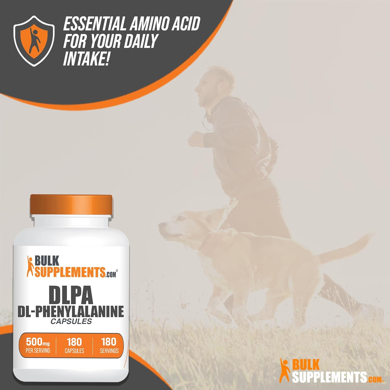 Cápsulas de DL-Fenilalanina - DLPA 500mg - Sin Gluten - 180 Cápsulas