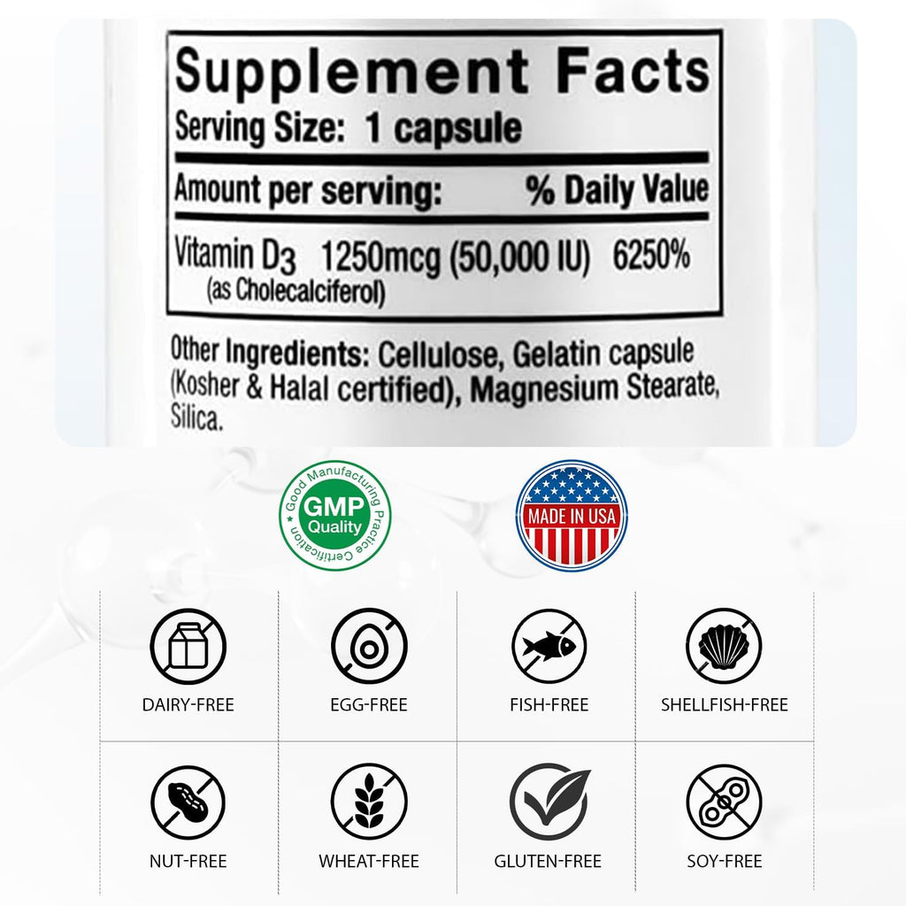 Nivagen Vitamina D3 50.000 UI (1250 mcg) Dosis Semanal - 100 Cápsulas