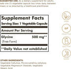 Solgar Glicina 500 mg - 100 Cápsulas Vegetales - Sin Gluten, Vegano, Kosher