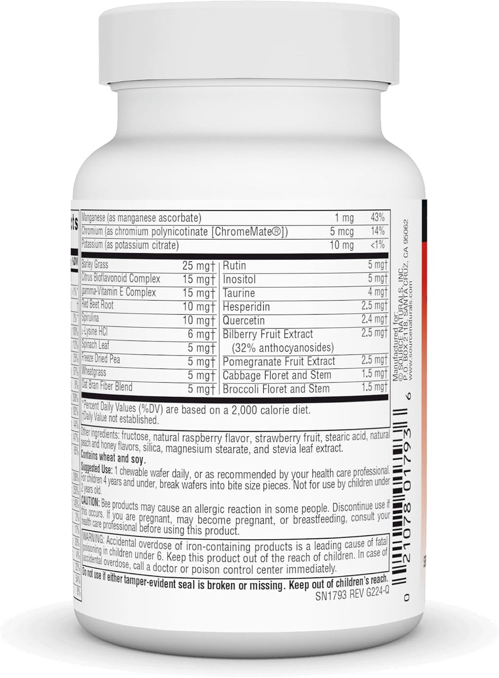 Source Naturals Mega-Kid Multivitamínico Masticable para Niños – Sabor Natural a Bayas – 30 Obleas