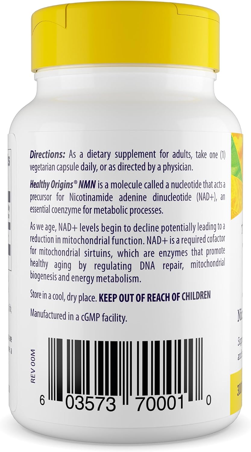 Healthy Origins NMN Nicotinamide Mononucleotide 300 mg – 60 Cápsulas Veganas