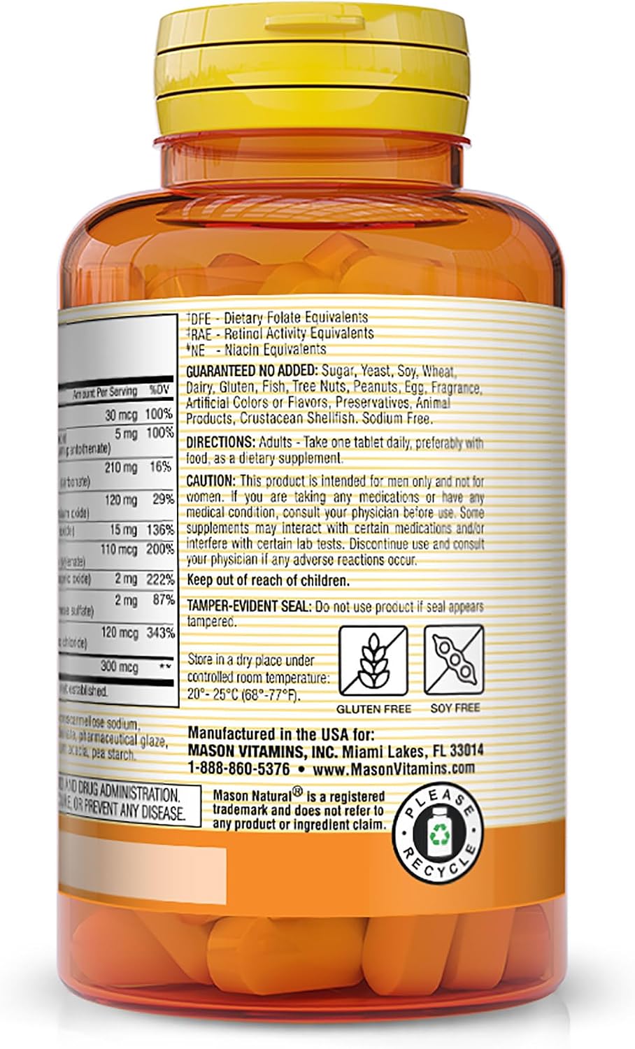 MASON NATURAL, Daily Formula for Men, 100 Tablets