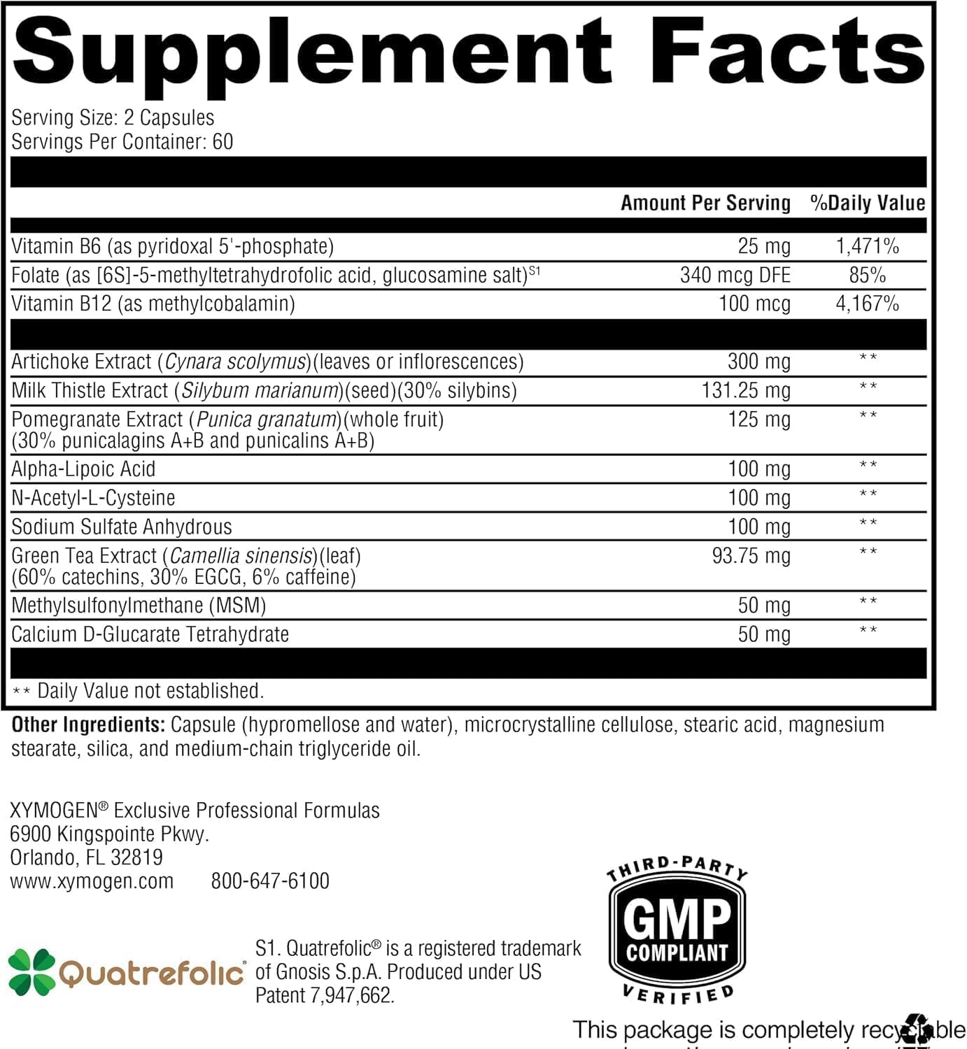 XYMOGEN MedCaps DPO - Activated B Vitamins with Botanical Blend - Supports Liver Function and Metabolism - Vegan, Gluten-Free, and Non-GMO - 120 Capsules
