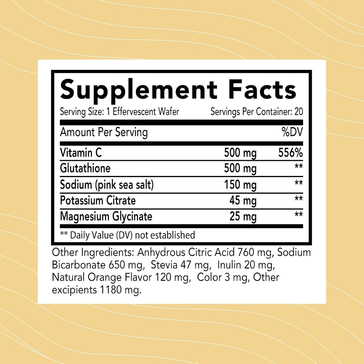Essential Glutathione con Vitamina C y Electrolitos - 20 Wafers Efervescentes – Image 2