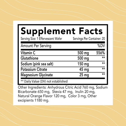 Essential Glutathione con Vitamina C y Electrolitos - 20 Wafers Efervescentes – Image 2