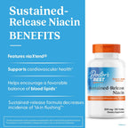 Doctor's Best Niacina 500 mg Liberación Prolongada, 120 Comprimidos