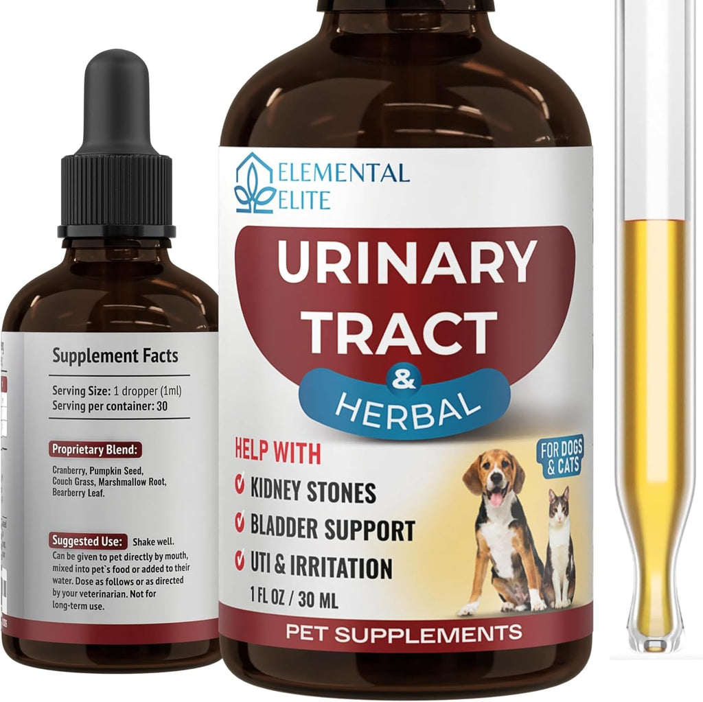 EDUZEBRA Gotas para la Salud Urinaria de Perros y Gatos – Suplemento Herbal Natural con Arándano Rojo