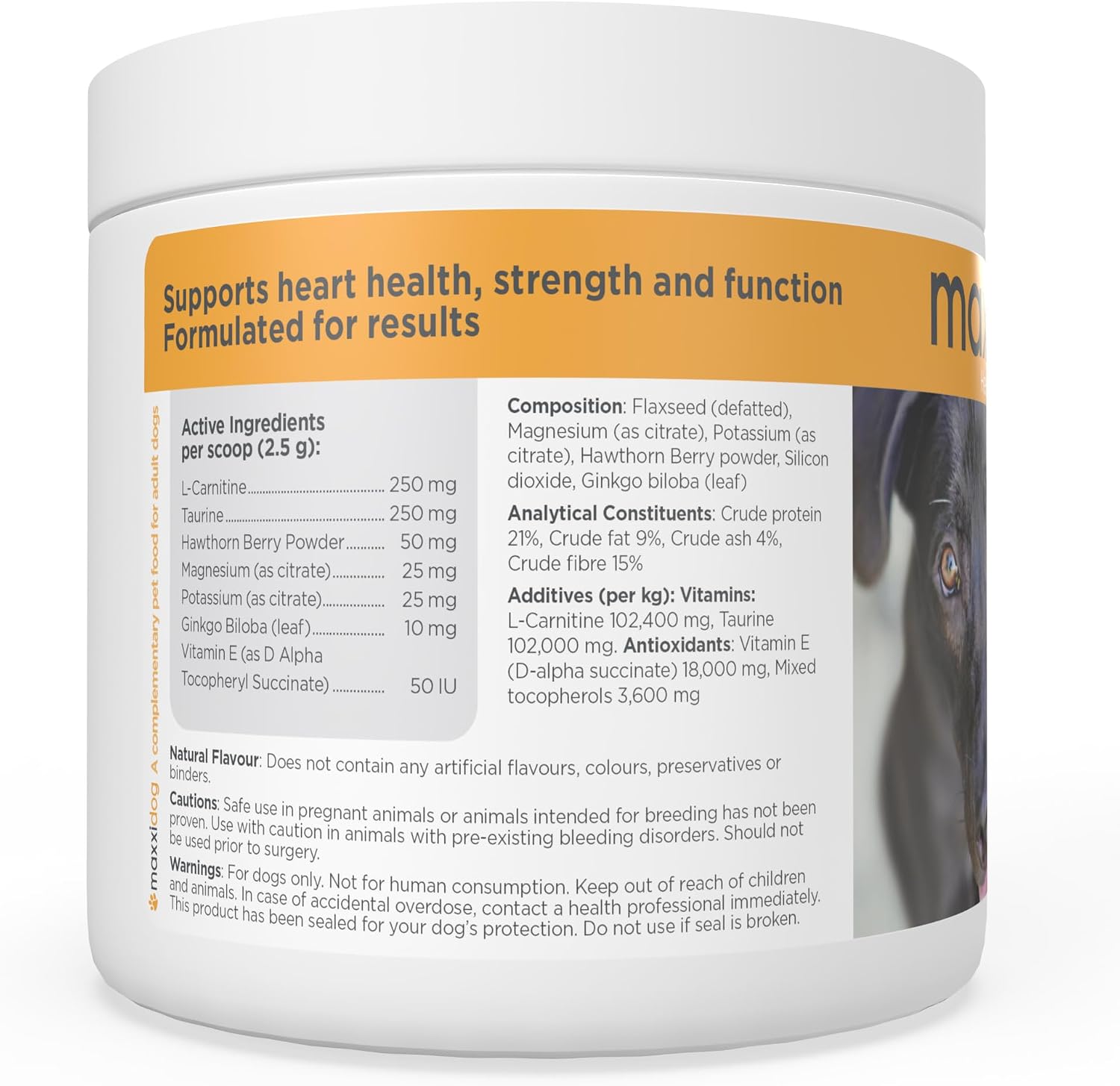 maxxicardio Heart Support para Perros Pequeños – Taurina, L-Carnitina, Espino, Ginkgo – Polvo 3.2 oz
