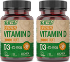 Deva Vitamina D3 Vegana 1000 UI (25 mcg) - 90 Comprimidos