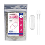 ATLEMISME Cápsulas de Gelatina Vacías Tamaño 1 (1000 uds) – Cápsulas para Rellenar con 2 Micro Cucharas