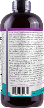 Life Solutions Super Multivitamins and Minerals - Líquido de Alta Potencia - 946 ml