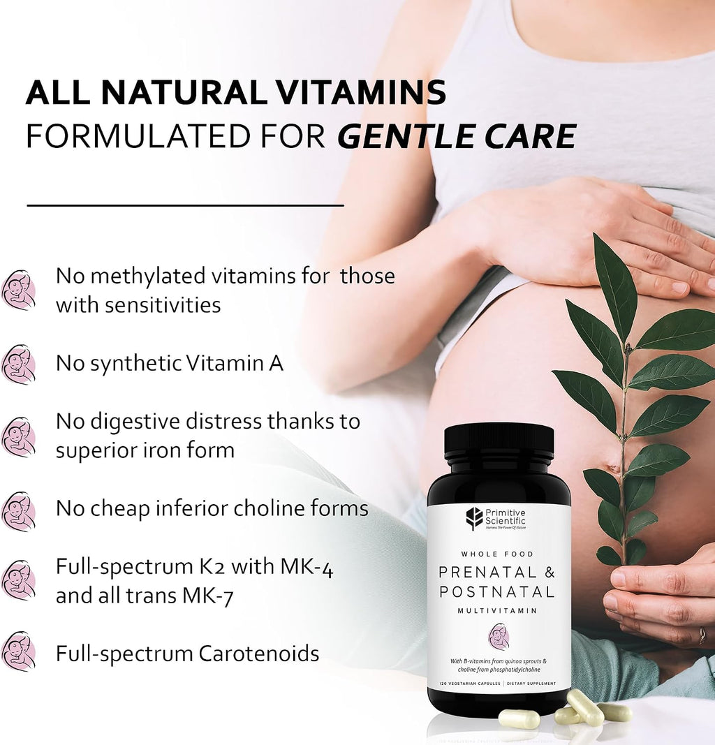 Multivitamínico Prenatal y Postnatal Primitive Scientific - 120 Cápsulas