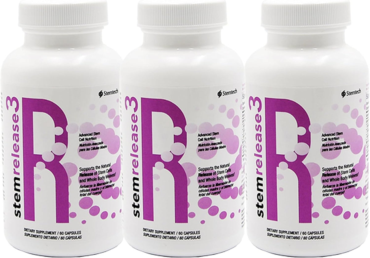 stemrelease3 60 capsules, 3-Pack – 3 envases de 60 cápsulas cada uno, totalizando 180 cápsulas. – Image 1