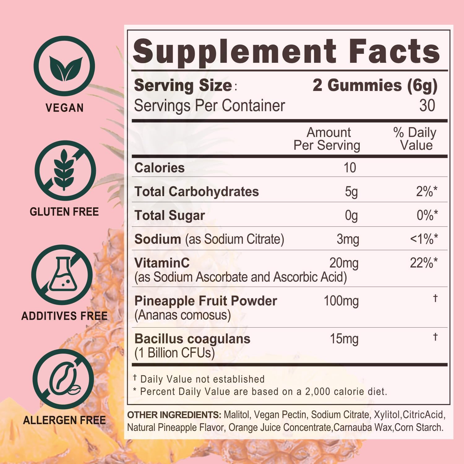 Nature Aurora Premium Feminine Balance Gummies - Apoyo al Equilibrio Femenino y Probióticos Vaginales con Vitamina C - Sabor a Piña Hawaiana - 60 Gomitas