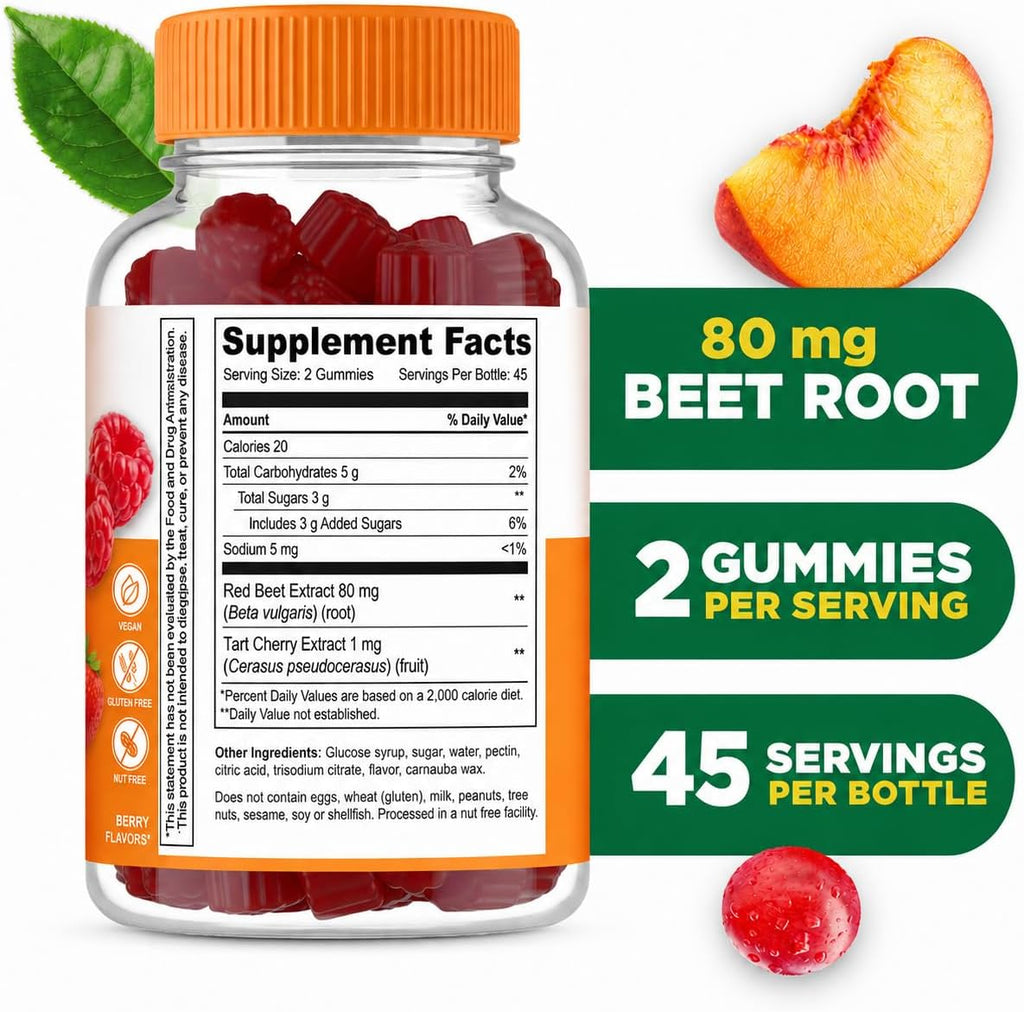 Lifeable Gominolas de Raíz de Remolacha - 500 mg por Ración - 90 Gominolas Vegetarianas