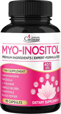 Organic Cadane Myo Inositol con Ashwagandha y Adaptógenos – 90 Cápsulas Veganas