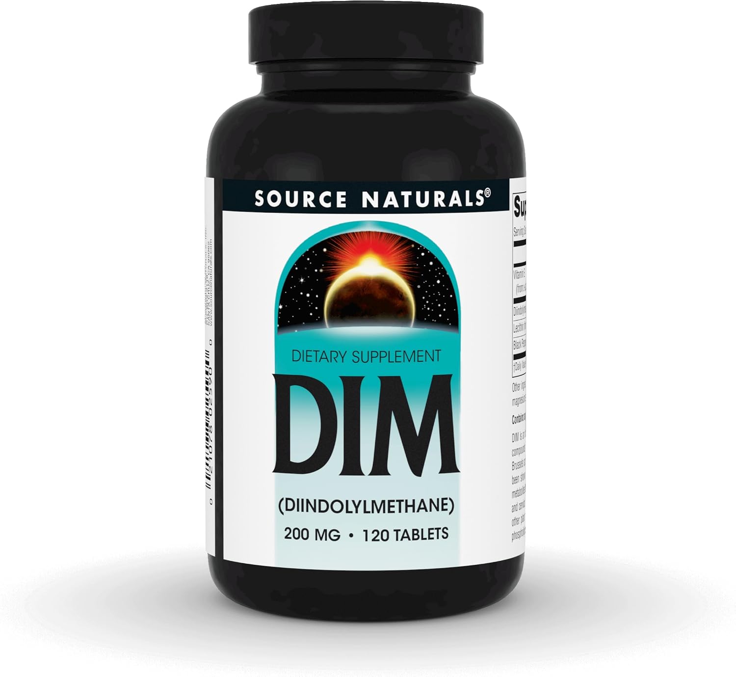 Source Naturals DIM, Diindolilmetano 200mg con BioPerine y Vitamina E - 120 Comprimidos
