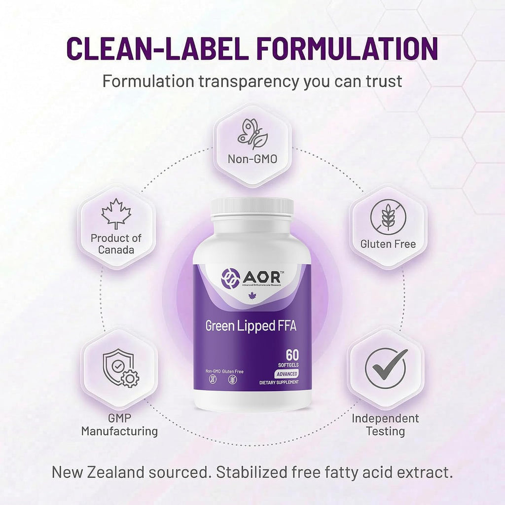 AOR Mejillón de Labio Verde Omega-3 FFA, 60 Cápsulas Blandas