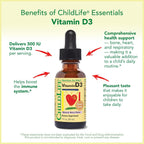 ChildLife Essentials Gotas de Vitamina D3 para Bebés - 500 IU, Sabor a Bayas, 2 Envases