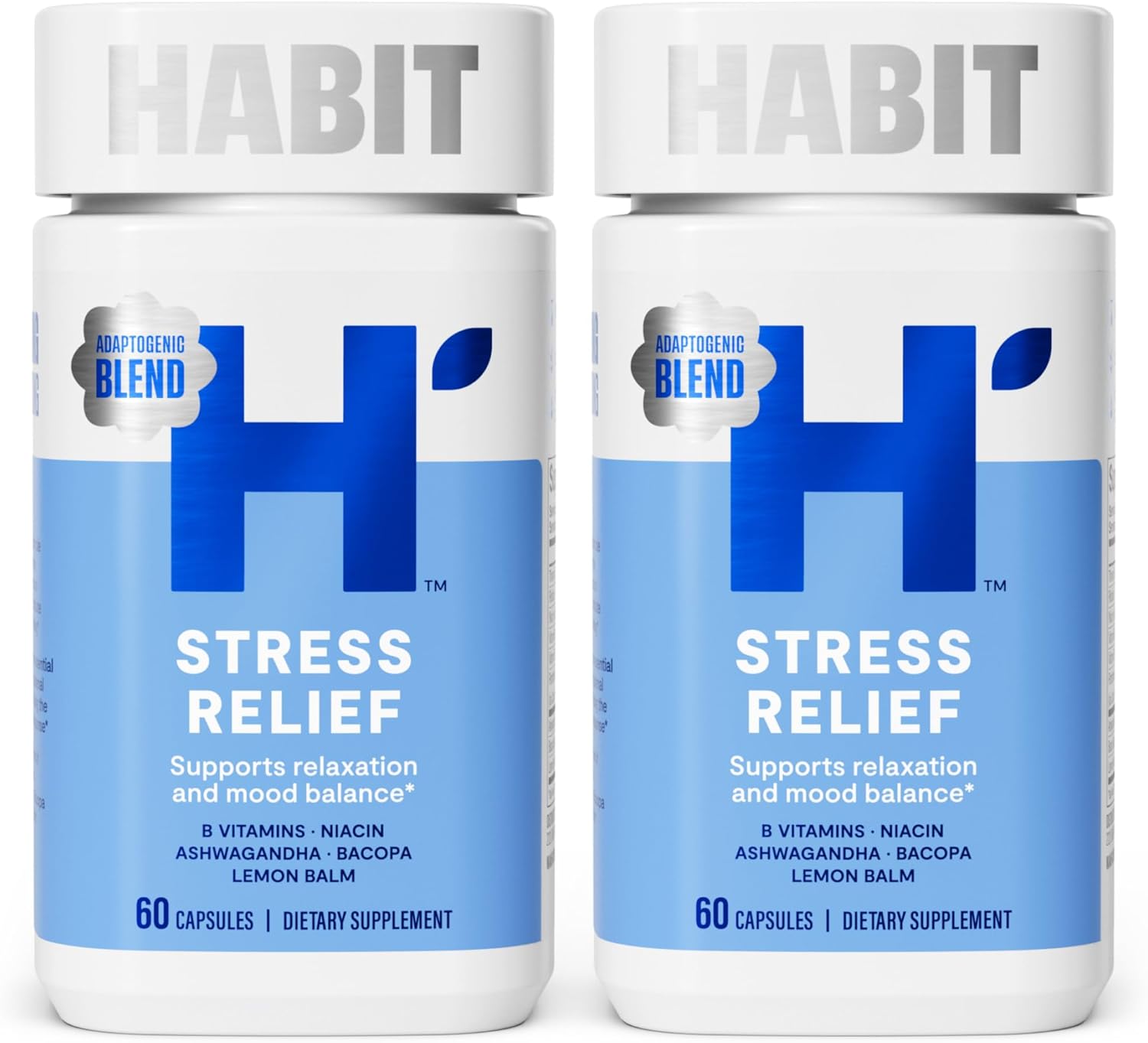 Habit Stress Relief 2 Pack (120 Cápsulas) - Alivio del Estrés, Vitaminas B y Adaptógenos