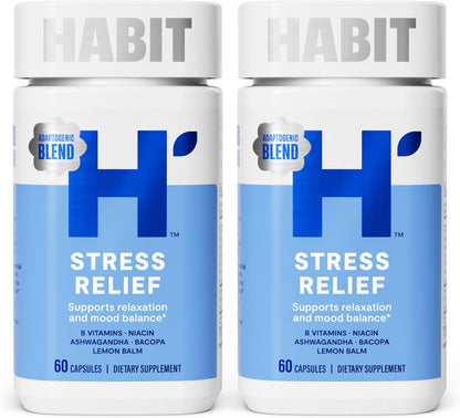 Habit Stress Relief 2 Pack (120 Cápsulas) - Alivio del Estrés, Vitaminas B y Adaptógenos – Image 1