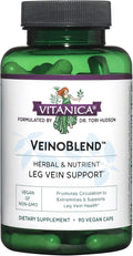 Vitanica VeinoBlend - Suplemento circulatorio con Bromelina, Gotu Kola y Vitamina C - 90 cápsulas