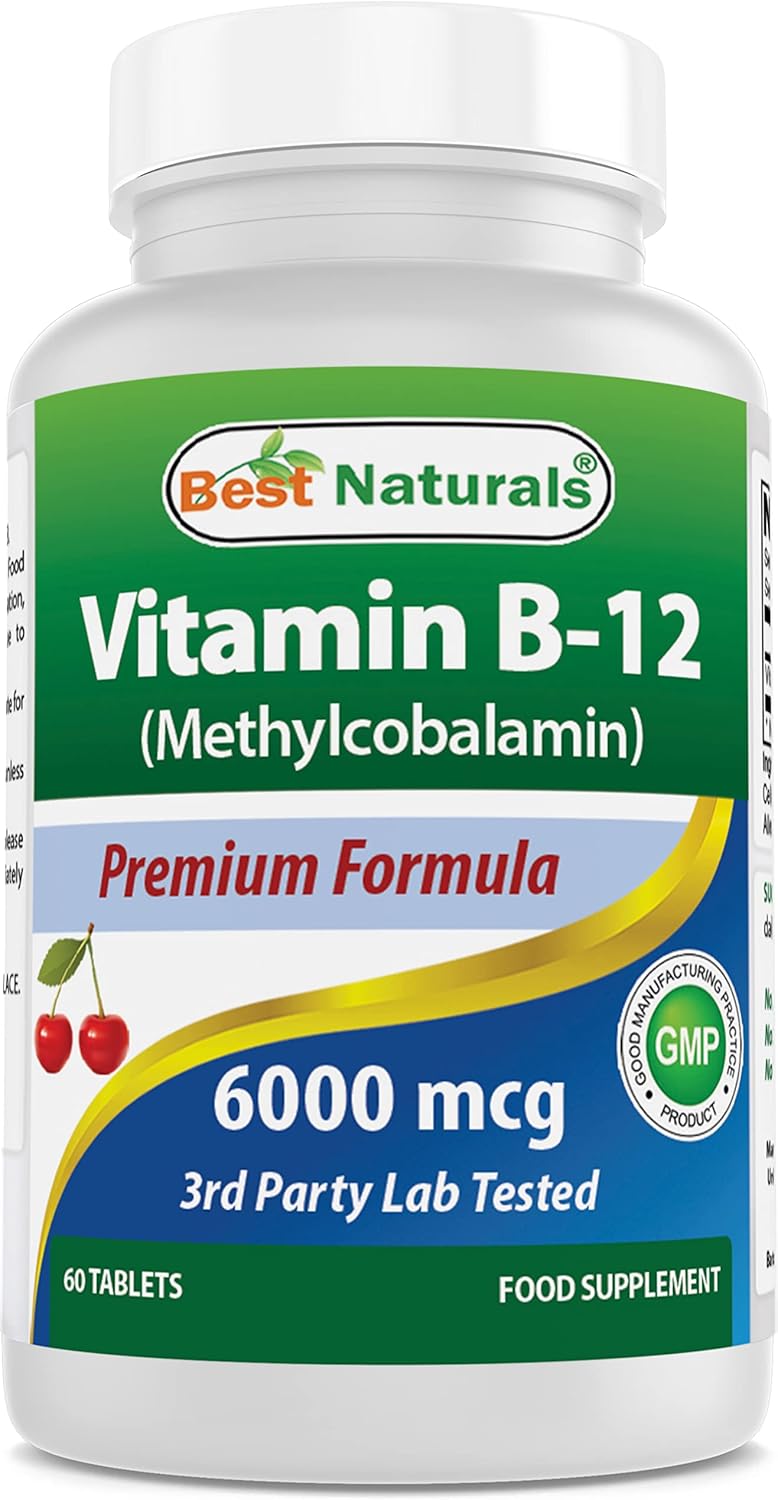 Best Naturals Vitamina B12 Metilcobalamina 6000 mcg Comprimidos Sublinguales (Pack de 3)