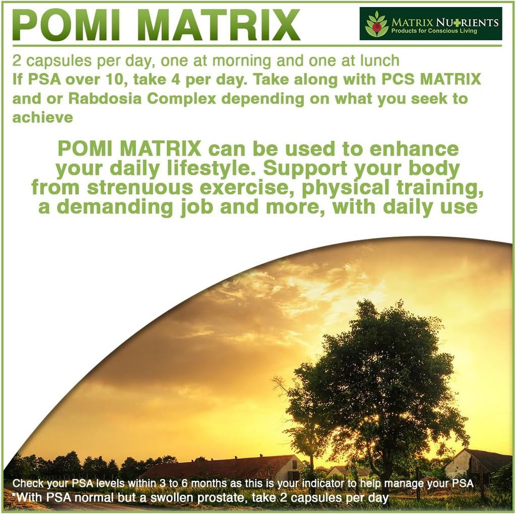 POMI Matrix - Fórmula Potenciada con Granada, Té Verde, Cúrcuma y Brócoli - 10 Veces Más Fuerte - Cápsulas Veganas