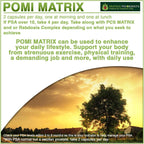 POMI Matrix - Fórmula Potenciada con Granada, Té Verde, Cúrcuma y Brócoli - 10 Veces Más Fuerte - Cápsulas Veganas