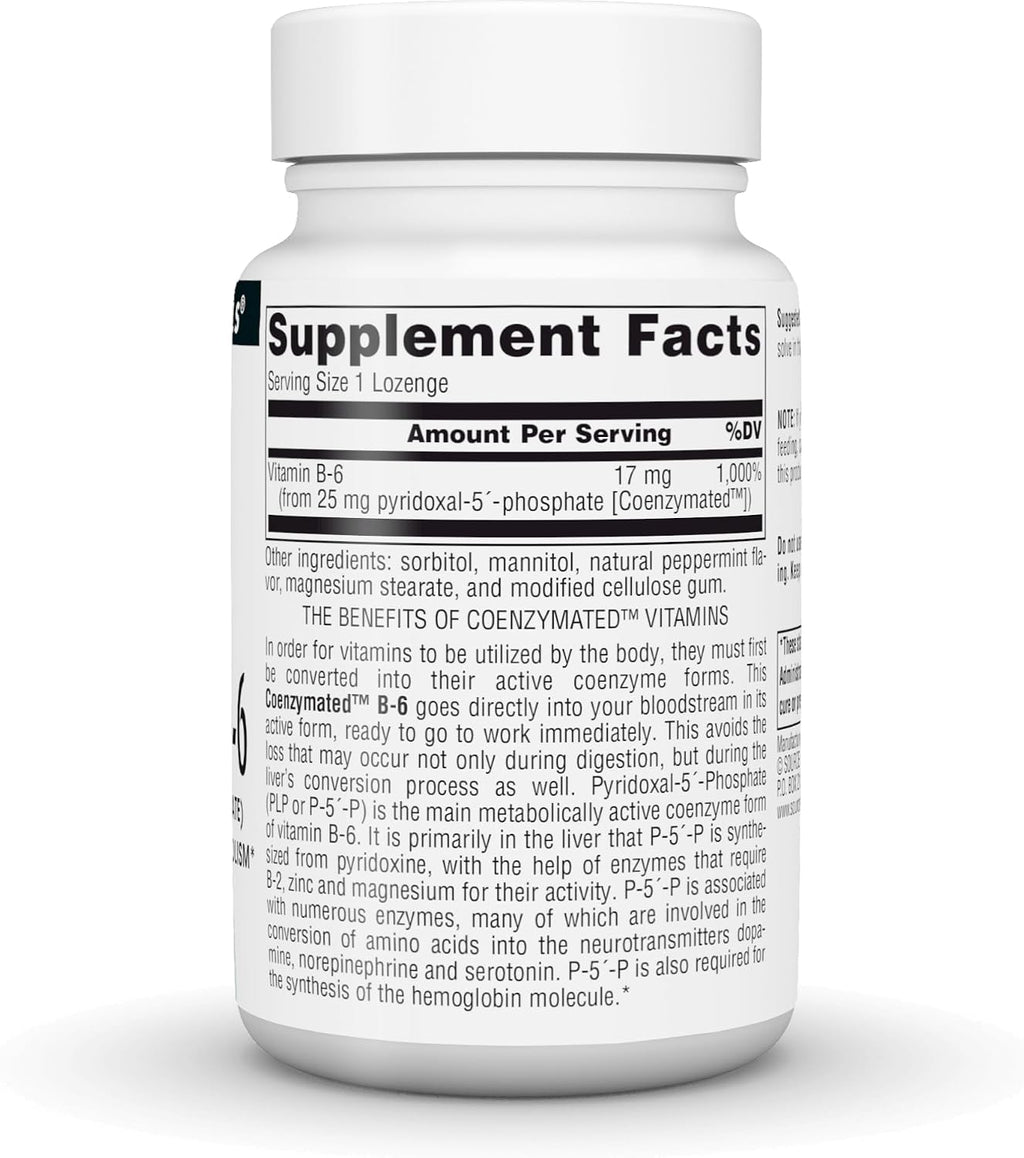 Source Naturals Coenzymated B-6, Piridoxal-5-Fosfato 25 mg – 120 Comprimidos