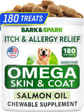 BARK&SPARK Omega 3 para Perros - 180 Golosinas de Aceite de Salmón con EPA y DHA