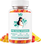 VITA Globe Gomitas Prenatales con Aceite de Pescado – 60 unidades, Multivitamínico con DHA, Folato, Vitamina D3, B12, Biotina y Yodo