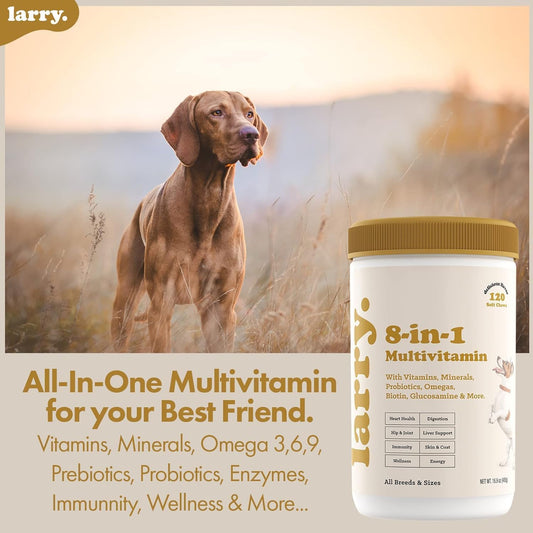 Larry Multivitamínico 8-en-1 para Perros - 60 Masticables