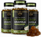 Gominolas de Hojas y Fruto de Guanábana (Soursop) - 3000mg de Extracto - Pack de 2 - 120 Gominolas - Sin Azúcar - Vegano
