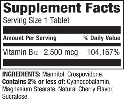 Spring Valley Vitamina B12 2500 mcg – Metabolismo energético normal: Facilita la conversión de los alimentos en – Image 3