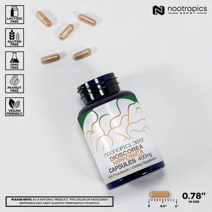 Nootropics Depot Cápsulas de Dioscorea nipponica | 400mg | 40% Protodioscina | Ñame Salvaje | 180 Unidades – Image 3